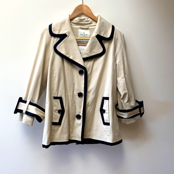 Kate Spade Cream and Black size L Swing Jacket.